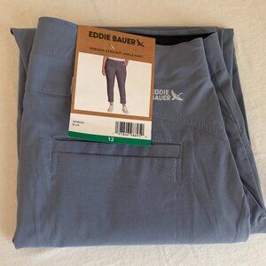 Eddie Bauer Women's Horizon Straight Ankle Pant Size 12 Blue Outdoor Casual NEW